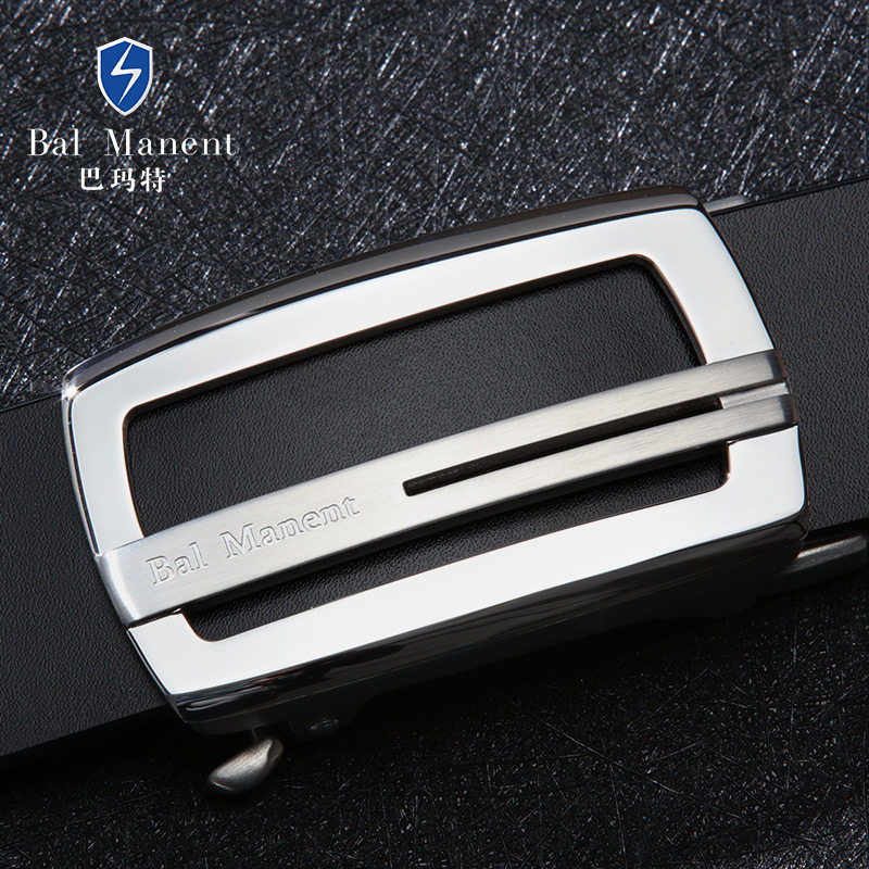 巴玛特真皮手工皮带男潮年轻人高档自动扣奢侈品腰带男士