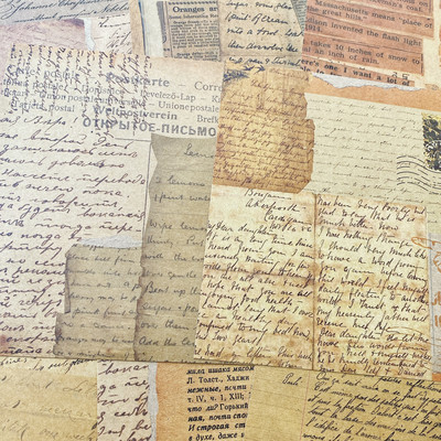 复古欧式素材junk journal手帐装饰拍摄泛黄做旧纸扎痛包背景纸