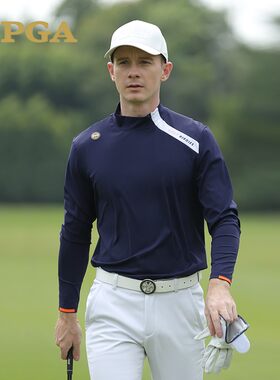 pga男士服装赛事风格拉链衣领