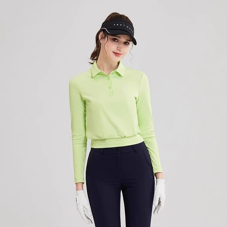 FG2025高尔夫服装女长袖韩版秋冬短装时尚收腰女士球衣户外POLO衫