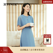 【周末花园】YINER专选2025夏季新款假两件海洋泡泡纱连衣裙