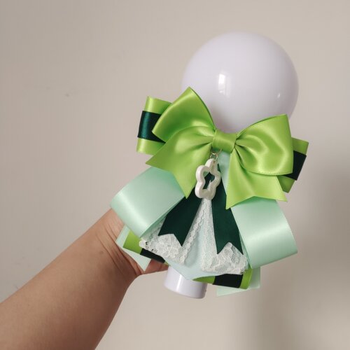 原创绿色应援蝴蝶结荧光克拉棒爱丽恩静棒NCT蔡琴绿锤手灯装饰品