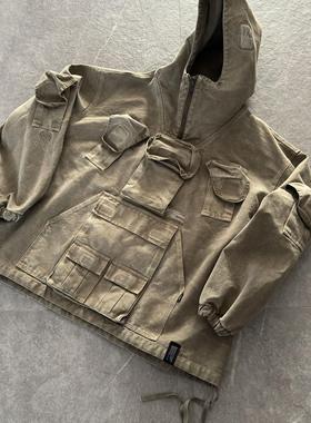 UniteQuality+联名GNOMES LAB 蜡染水洗多袋作战甲板服工装外套