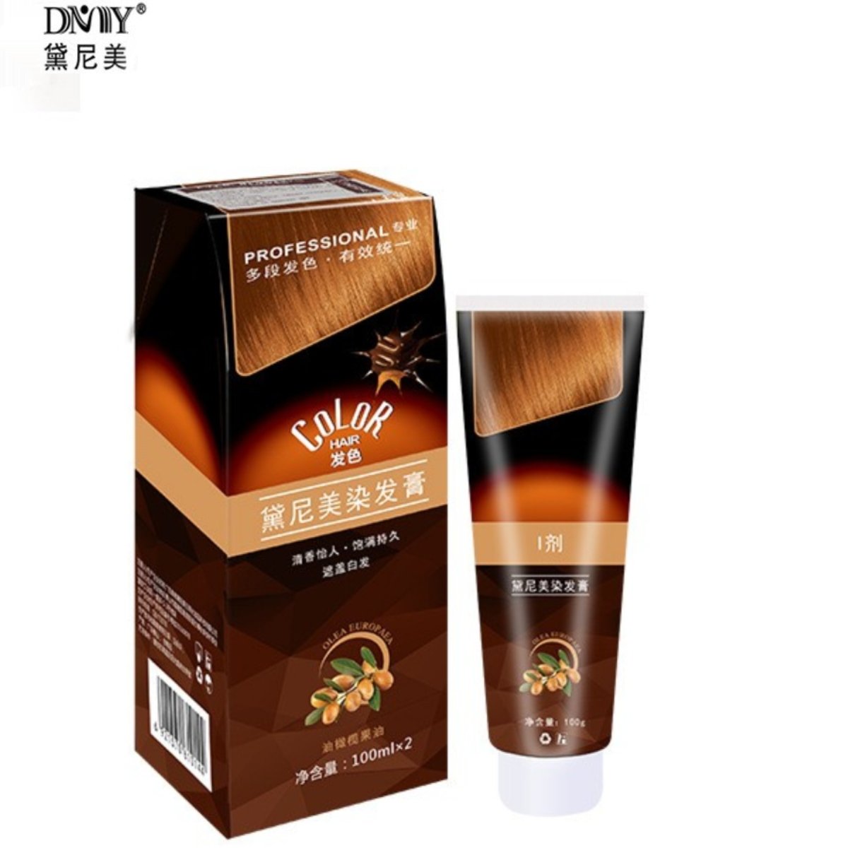 黛尼美不沾头皮染发膏巴西生命果补水蜡染盖白发棕色染发剂彩套装