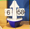 CREATIVE CLOCK: EUROPEAN STYLE AUTOMATIC SAILBOAT FLIP CLOCK PIRATE STEAMER SEAT CLOCK LIVING ROOM ORNAMENTS EUROPEAN STYLE WALL CLOCK BATTERY
