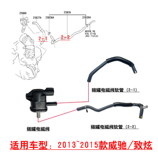 适配2013-2015款威驰致炫进气歧管碳罐电磁阀软管真空开关阀胶管