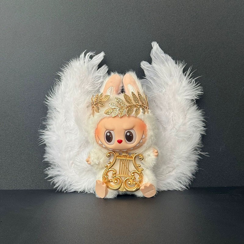 拉布布天使娃衣Labubu玩偶公仔衣服蝴蝶结套装装饰盲盒换装可爱