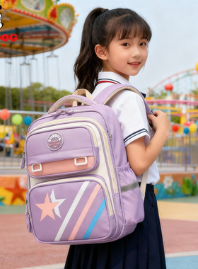 巴布豆儿童书包小学生一至六年级减负护脊大容量男女生双肩包