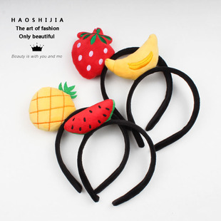 水果发箍可爱超萌水果系列香蕉西瓜草莓菠萝发箍头饰洗脸防滑发卡