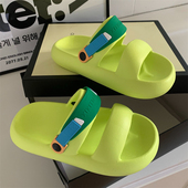 情侣外穿沙滩鞋 男女踩屎感厚底夏季 潮酷两穿街头风凉拖鞋 细细条