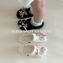 细细条 甜美蝴蝶结爱心夏季洞洞鞋女网红休闲软底海边沙滩凉拖鞋
