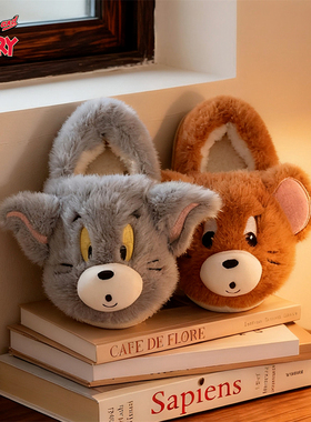 ins正版猫和老鼠汤姆猫杰利鼠儿童棉拖鞋冬季亲子居家可爱毛毛鞋