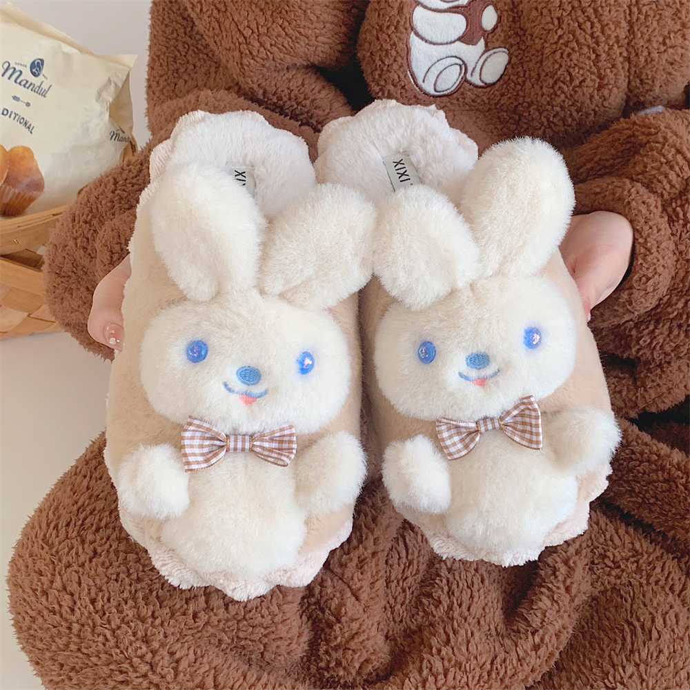 细细条少女心可爱卡通ins毛毛鞋