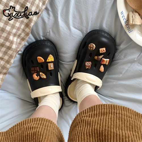 细细条diy冰淇淋披萨情侣洞洞鞋