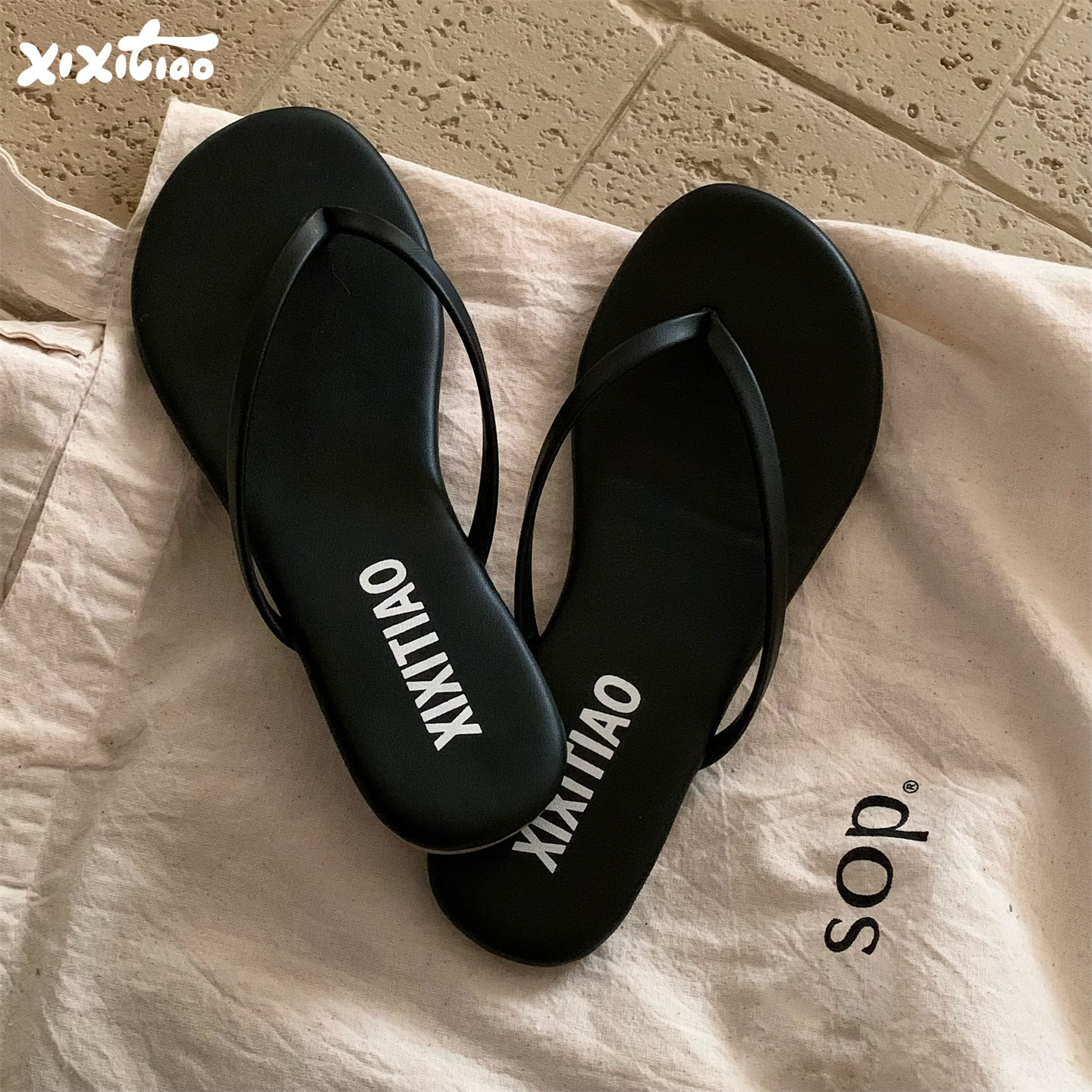 细细条 韩系细带夹脚凉拖鞋女夏平底防滑百搭网红度假沙滩人字拖,居家布艺,居家凉拖/凉鞋,淘宝优惠券,粉丝福利购,淘宝优惠卷