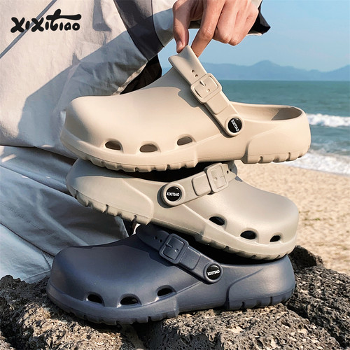 细细条时尚两穿男士包头拖鞋