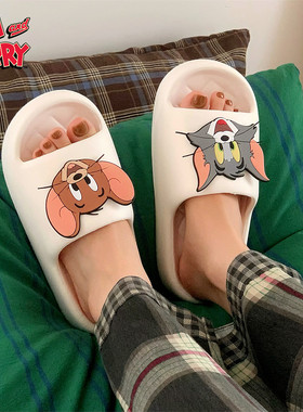 ins正版猫和老鼠汤姆猫杰利鼠拖鞋男女居家外穿防滑夏季情侣凉拖