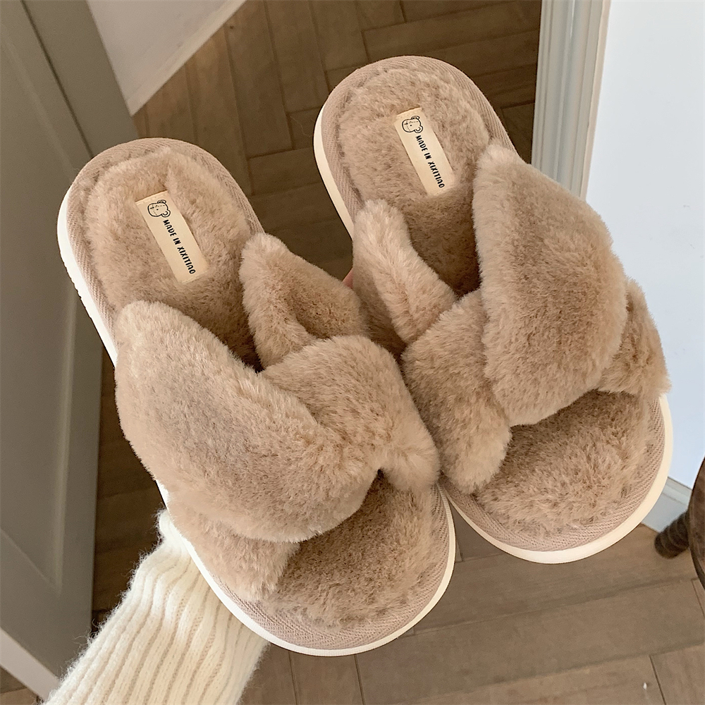 细细条仙女风居家外穿毛毛拖鞋