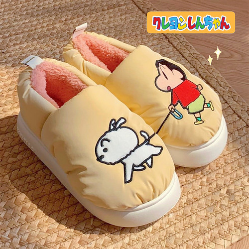 细细条可爱蜡笔小新保暖棉拖鞋