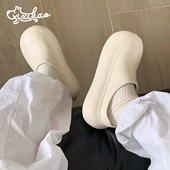 细细条 女春夏户外百搭防滑厚底防水eva懒人半拖鞋 时尚 休闲大头鞋