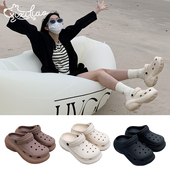 韩版 ins潮时尚 增高洞洞鞋 细细条 女夏季 休闲防滑足弓百搭沙滩凉拖