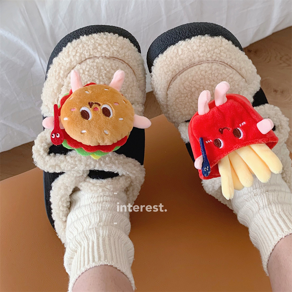细细条 薯条汉堡亲子棉鞋创意羊羔毛魔术贴百搭冬季外穿豆豆鞋女,女鞋,乐福鞋（豆豆鞋）,淘宝优惠券,粉丝福利购,淘宝优惠卷