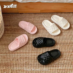 细细条 夏季男女童宝宝居家拖鞋防滑软底菱格儿童亲子外穿凉拖EVA