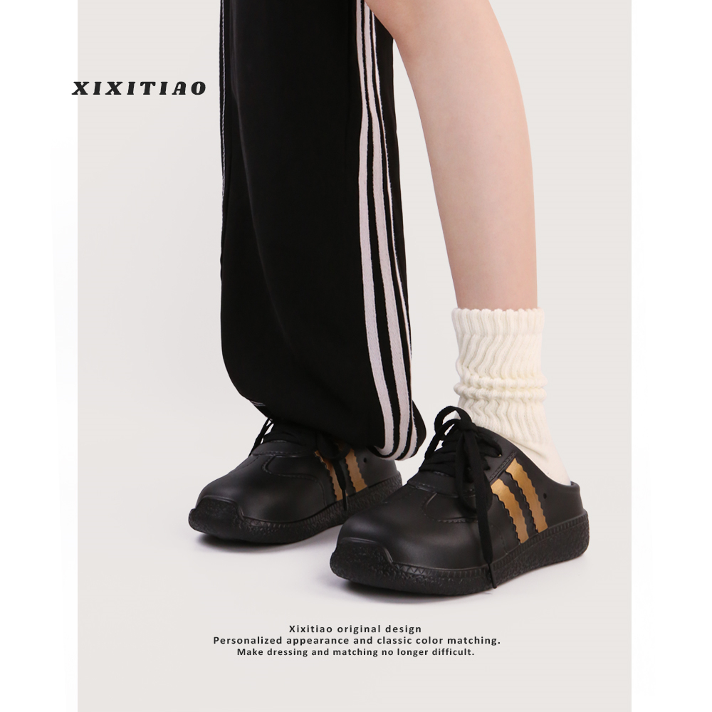 细细条半包懒人一脚蹬拖鞋女