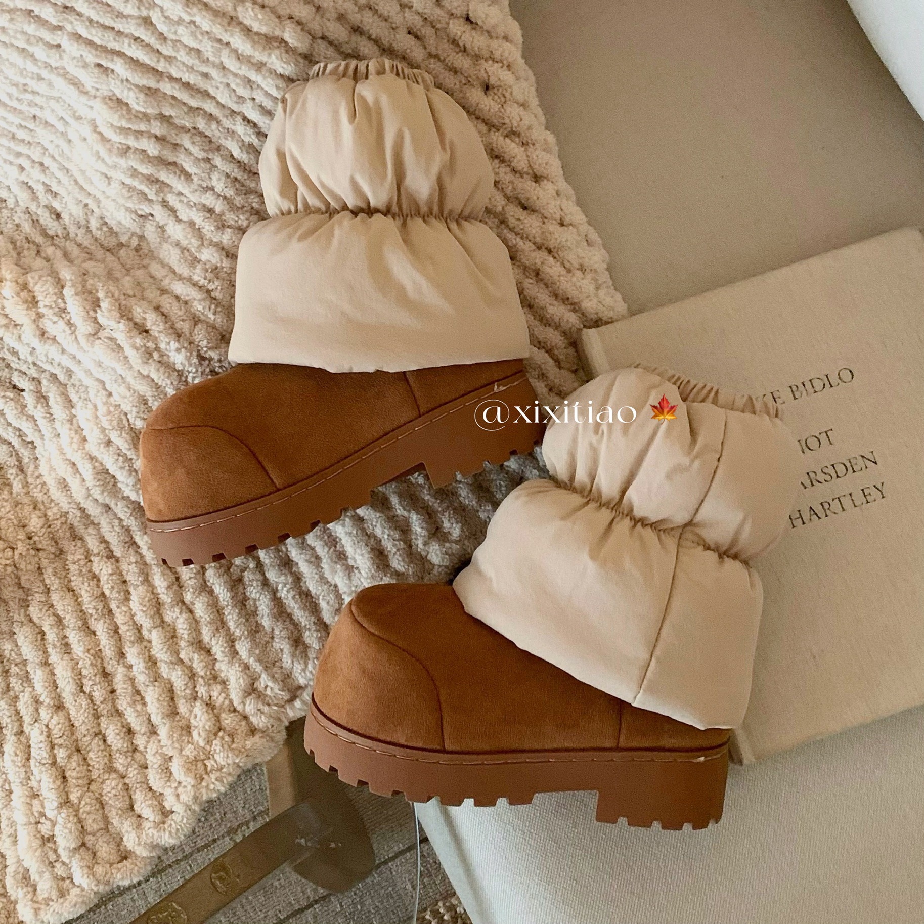 细细条时尚保暖腿套雪地靴女