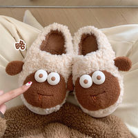Thin and funny creative cotton slippers for men and women 2025 winter couple fun poop plush home shoes thumbnail 2