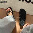 细细条 夹脚凉拖 韩系小波点人字拖女ins海边度假休闲平底防滑夏季
