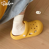 细细条 女 百搭日系简约风纯色包头凉拖鞋 休闲两穿亲子洞洞鞋 夏季