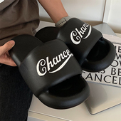 户外ins潮美式 英文字母拖鞋 男女夏季 细细条 百搭情侣街头风沙滩鞋