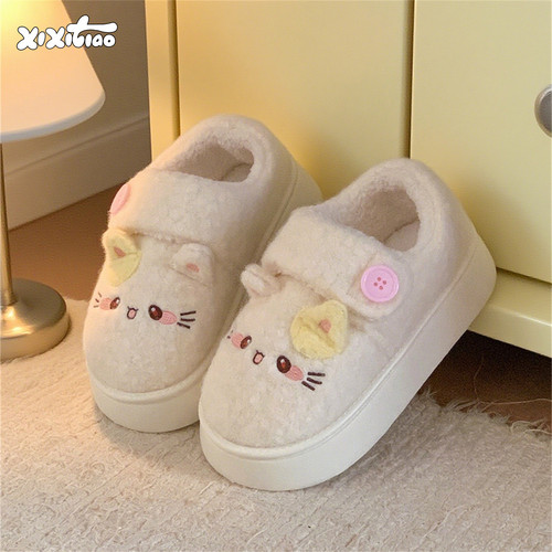 细细条外穿软萌小猫咪面包鞋