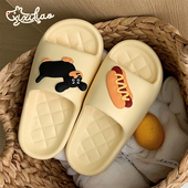 趣味ins小狗男女士凉拖鞋 软底踩屎感夏季 情侣时尚 细细条 居家拖鞋