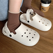 细细条 护士凉鞋 EVA洞洞鞋 女夏学生百搭复古日系可爱包头沙滩拖鞋
