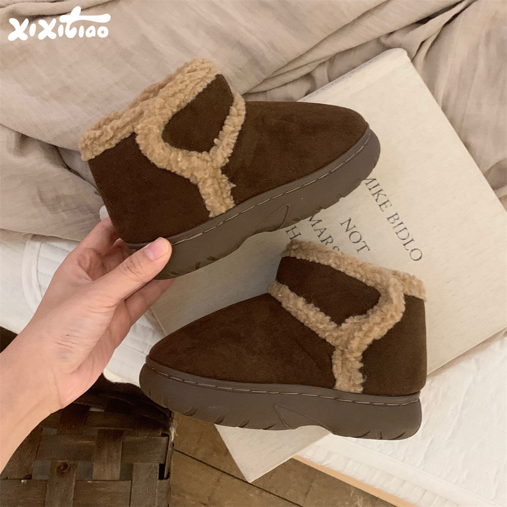 细细条 复古羊羔毛儿童棉鞋百搭亲子冬季外穿保暖男童女童雪地靴,童鞋/婴儿鞋/亲子鞋,棉靴,淘宝优惠券,粉丝福利购,淘宝优惠卷