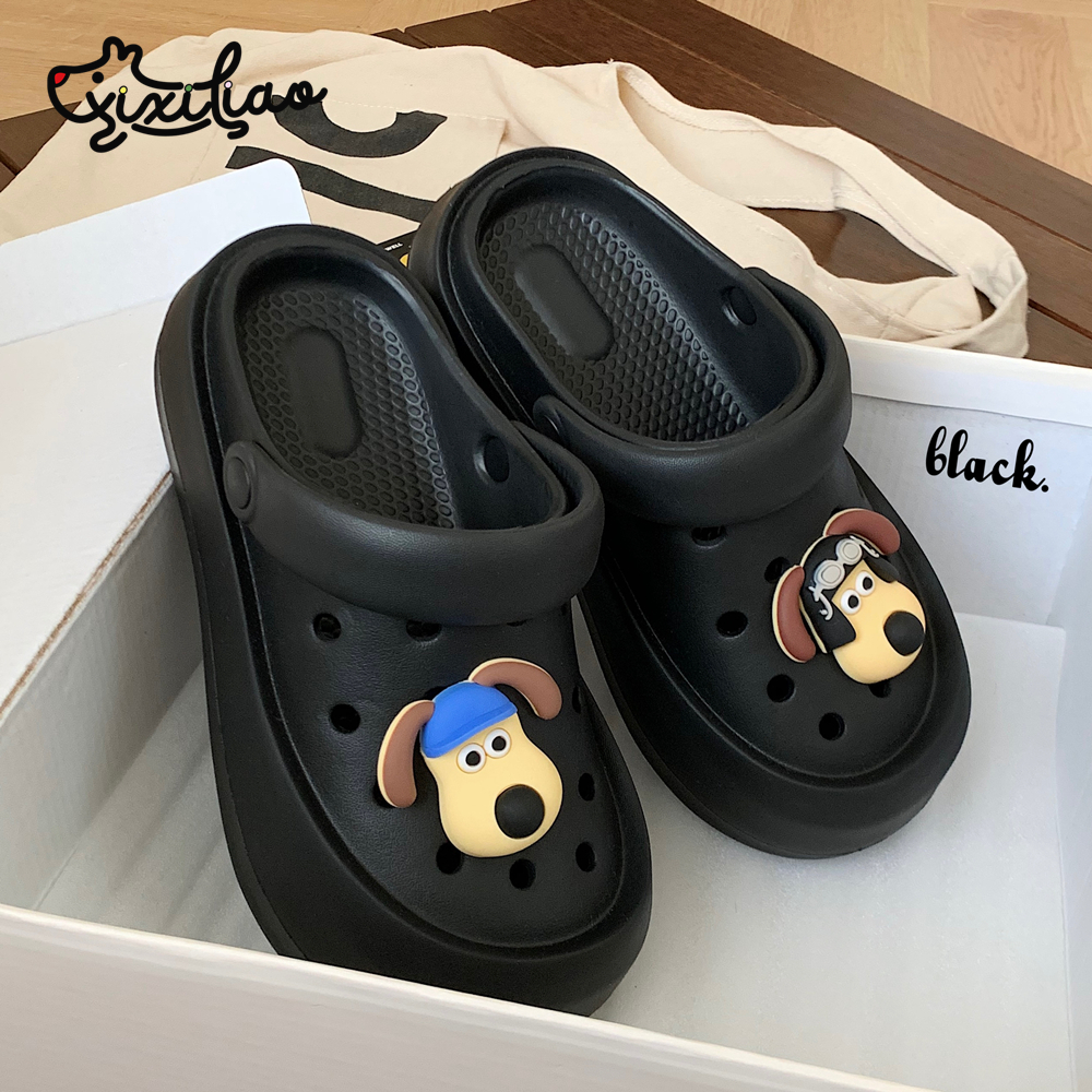 细细条呆萌掌门狗亲子外穿洞洞鞋