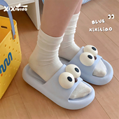 细细条 呆萌大眼睛一字凉拖男女外穿防滑软底居家情侣浴室拖鞋 夏