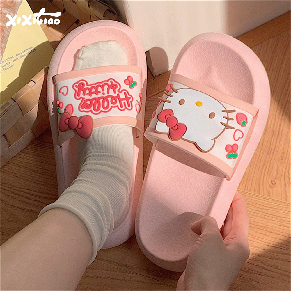 细细条 网红凯蒂猫凉拖鞋女三丽鸥可爱夏季学生时尚外穿一字拖鞋,女鞋,一字拖,淘宝优惠券,粉丝福利购,淘宝优惠卷
