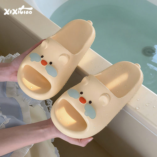 细细条少女心软萌小熊拖鞋女