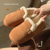 豆豆鞋 细细条 女外穿平底单鞋 勃肯鞋 韩版 秋冬百搭加绒保暖乐福鞋