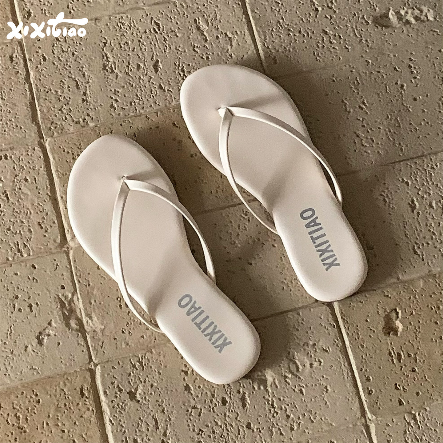细细条 韩系简约细带人字拖女夏防滑海边度假平底沙滩夹脚凉拖鞋,居家布艺,居家凉拖/凉鞋,淘宝优惠券,粉丝福利购,淘宝优惠卷