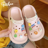 少女心可爱洞洞鞋 凉拖鞋 新款 女春夏季 潮 防滑EVA户外沙滩鞋 细细条