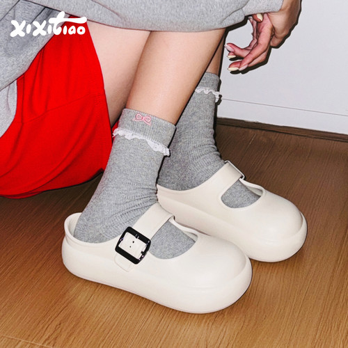 细细条百搭玛丽珍凉拖鞋女外穿