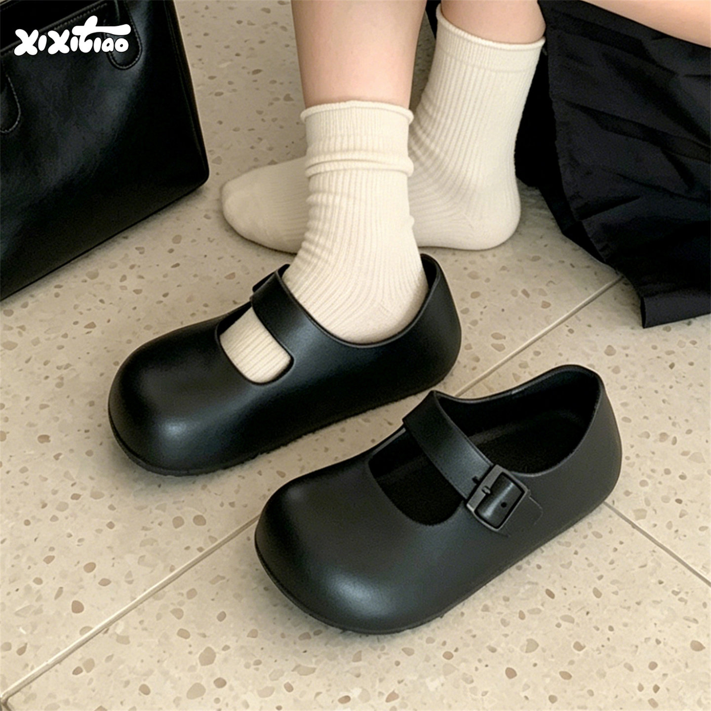 细细条简约百搭玛丽珍女鞋图片