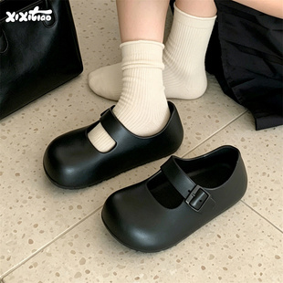 细细条 玛丽珍女鞋仿小皮鞋凉鞋EVA防滑足弓支撑百搭外穿包头鞋夏