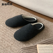 细细条 ins 男女春夏室内吸汗情侣棉麻拖鞋 日式 软底静音月子地板鞋