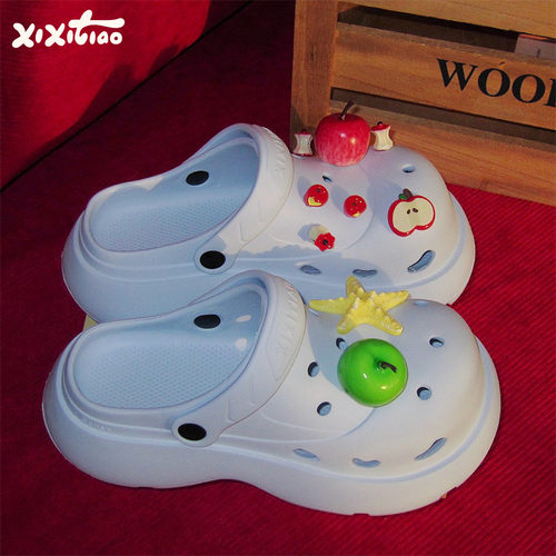 细细条少女心夏天学生包头凉拖