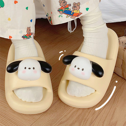 细细条可爱卡通小狗eva凉拖鞋女